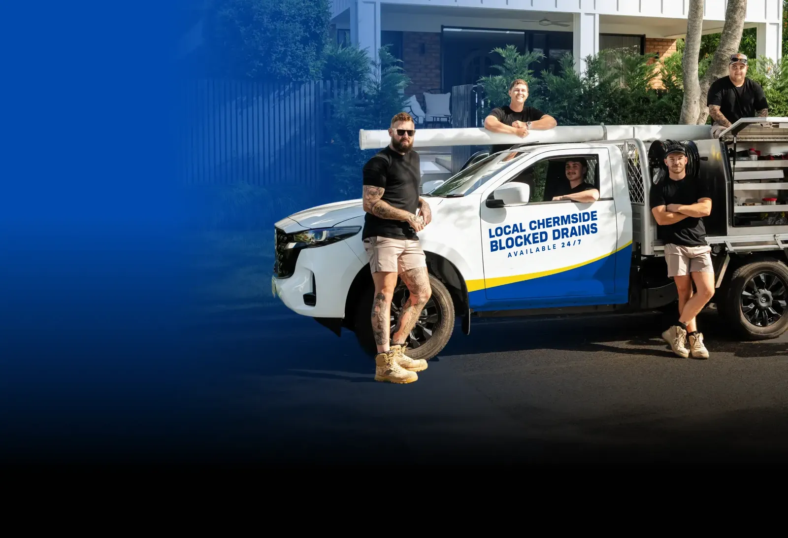 Local Chermside Blocked Drains team with the ute